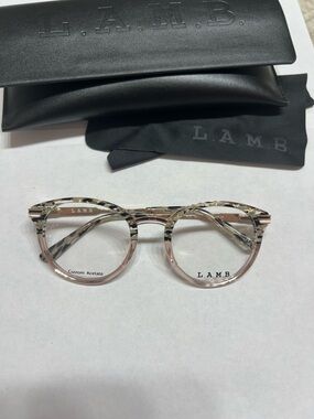 L.A.M.B. Round Acetate Glasses in Tortoise & Blush